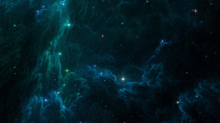 Deep space nebula with stars and cosmic clouds