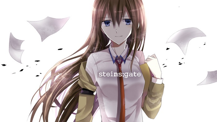 Makise Kurisu from Steins;Gate with papers