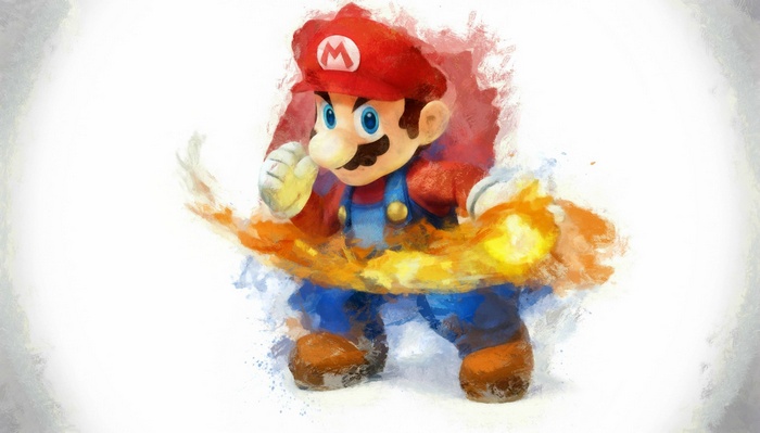 Super Mario with fire attack