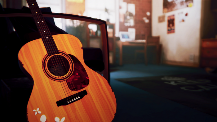 Life Is Strange guitar in a room