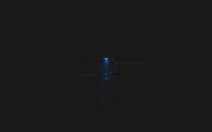 Dark Blue Lamp with Text