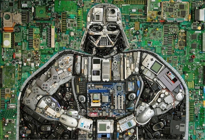 Nintendo, Star Wars, Darth Vader, PCB, hardware, circuit boards, computer mice, Ipod, motherboards, controllers, floppy disk