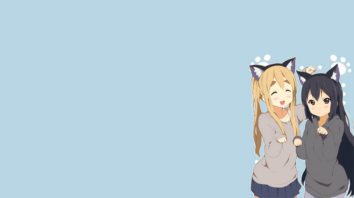 Azusa Nakano and Tsumugi Kotobuki from K-ON! as cat girls