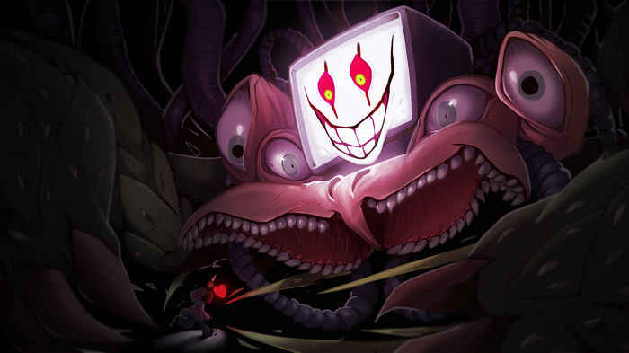 Undertale's Flowey confronts a small character