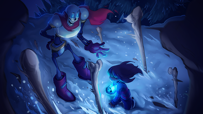 Papyrus and Frisk in Undertale