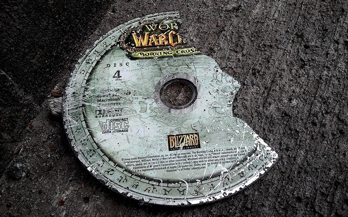 Broken World of Warcraft The Burning Crusade PC Game Disc