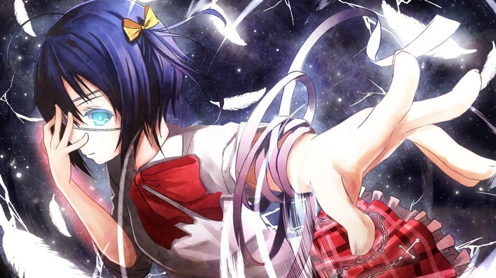 Takanashi Rikka with glowing eye and bandages