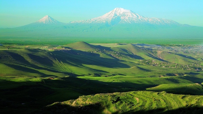 Mount Ararat and the surrounding green hills