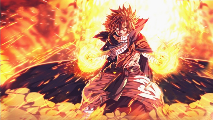 Natsu Dragneel from Fairy Tail using fire magic