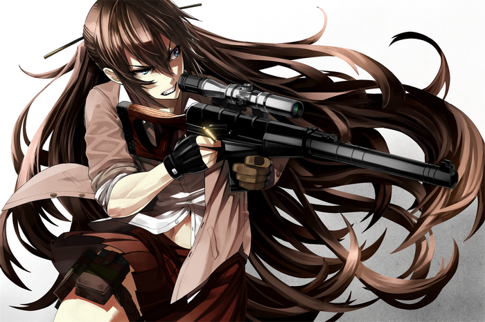 Anime girl with VSS Vintorez sniper rifle