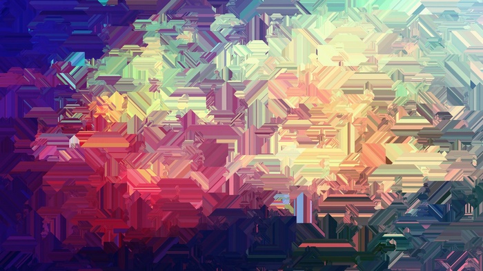 Abstract geometric digital art with warm colors