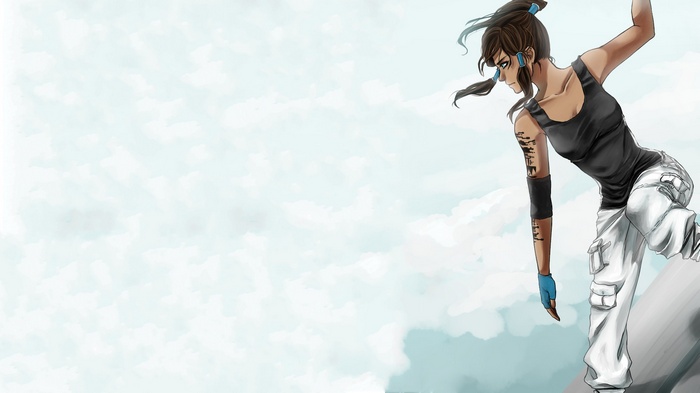Korra from The Legend of Korra in a Mirrors Edge style
