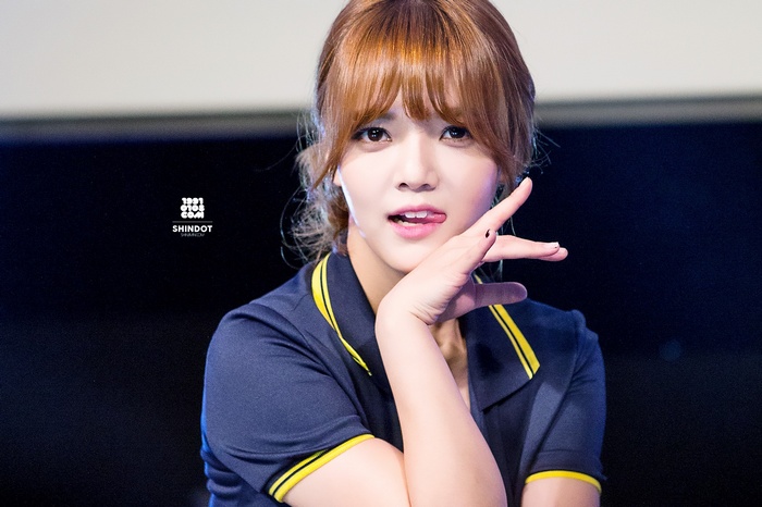 Jimin of AOA with tongue out