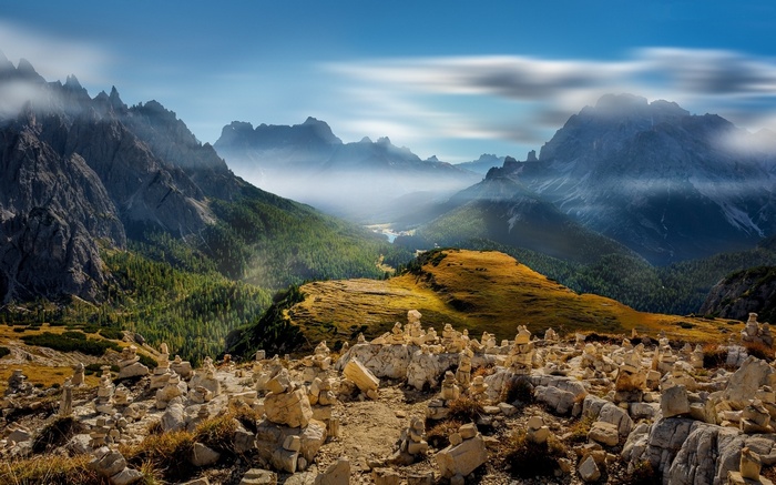 Misty Mountains Landscape in Italy