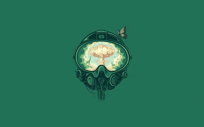 Apocalyptic minimalism artwork with a butterfly