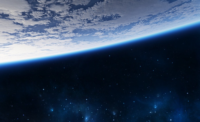 Earth's atmosphere and stars in space
