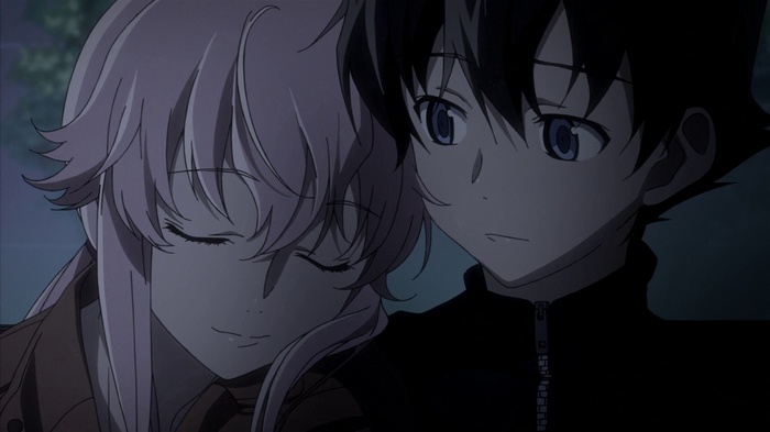 Gasai Yuno and Amano Yukiteru from Mirai Nikki