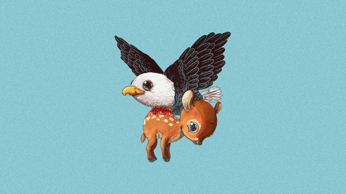 Eagle carrying a fawn
