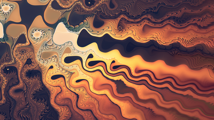 Abstract fractal artwork with waves and fluid patterns