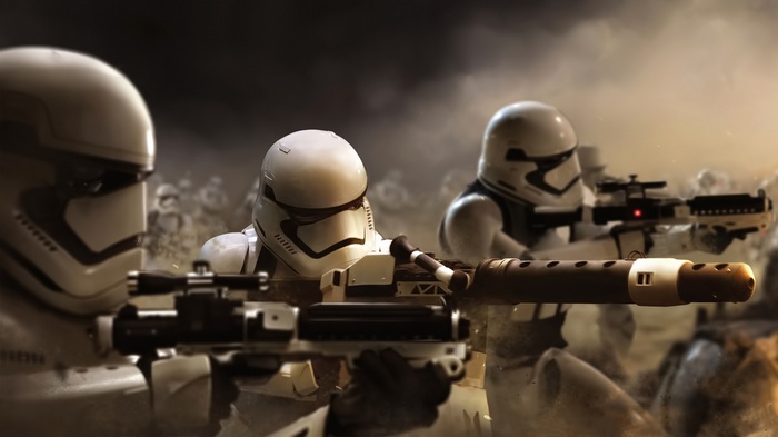 Star Wars stormtroopers with heavy weapons