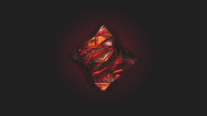 Abstract Red Crystal by Justin Maller