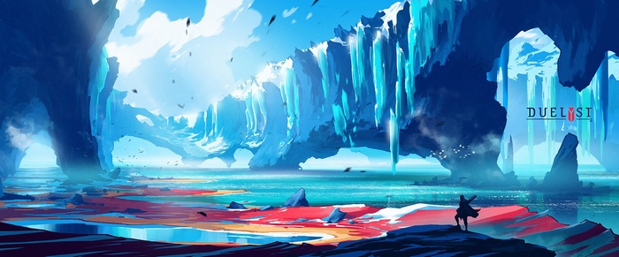 Duelyst artwork of an icy landscape