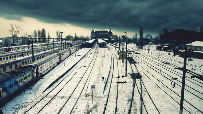 Haydarpasa Train Station in Istanbul during winter