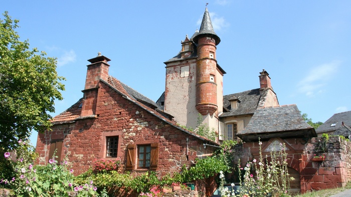Stone house with tower in France