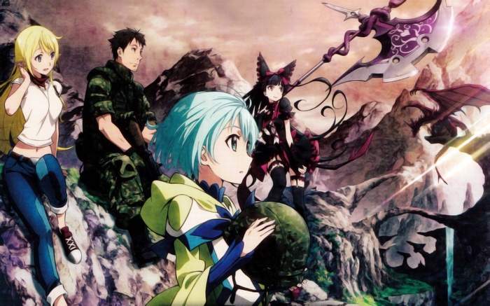 Gate: Rory Mercury, Lelei, Tuka, and Yoji