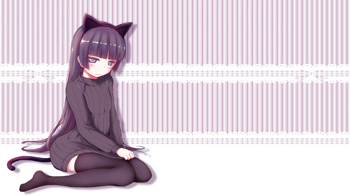 Gokou Ruri as a cat girl in a sweater