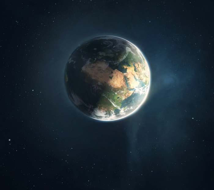 Earth in the vastness of space