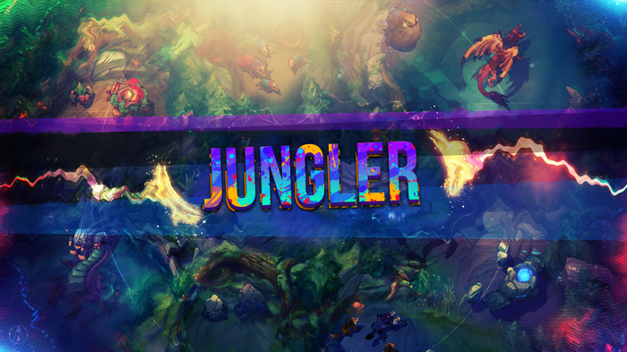 League of Legends Jungler Banner with Abstract Effects