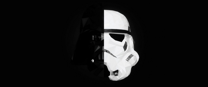 Darth Vader and Stormtrooper helmet split