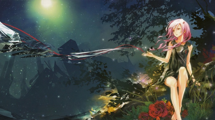Yuzuriha Inori from Guilty Crown in a fantasy landscape