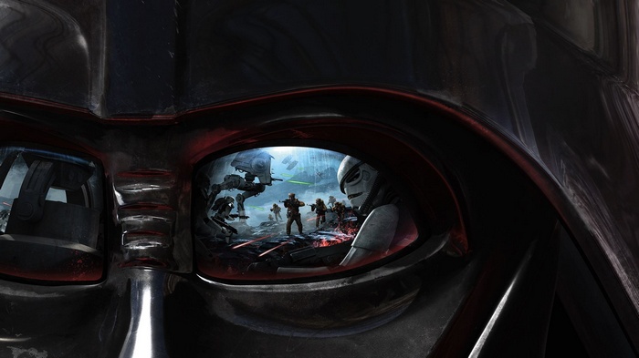 Star Wars, closeup, science fiction, Star Wars: Battlefront, Rebel Alliance, concept art, Darth Vader, reflection, stormtrooper, EA DICE, artwork, AT-ST, Galactic Empire