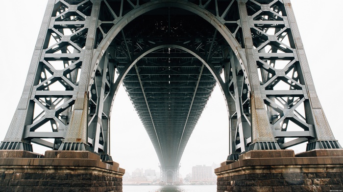 Underneath the George Washington Bridge in New York City