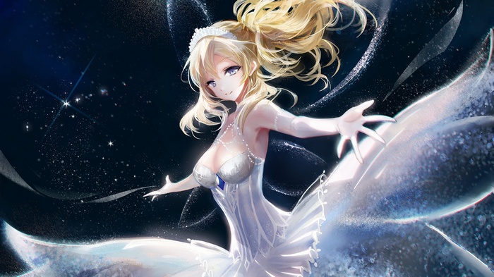 Ayase Eri from Love Live! in a white dress