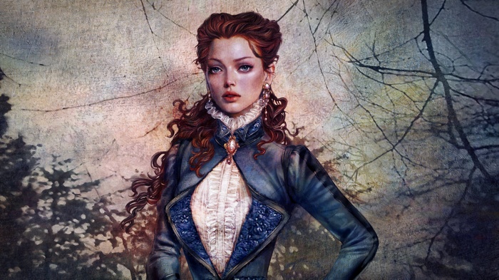 Fantasy art of a woman with red hair