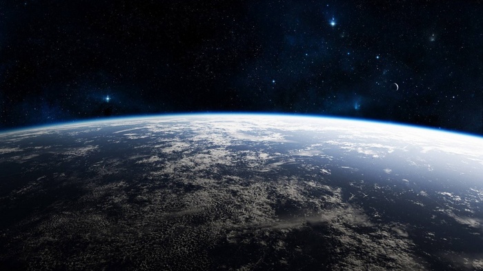 Earth and stars from space
