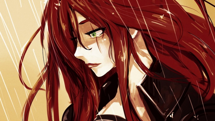 Katarina du Couteau from League of Legends in the rain