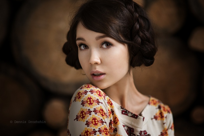 Portrait of Ekaterina Ermakova with braided hair