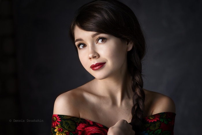 Portrait of Ekaterina Ermakova with bare shoulders