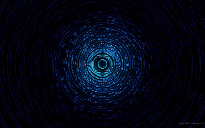 Abstract blue circular digital pattern