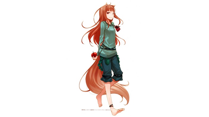 Holo from Spice and Wolf holding an apple