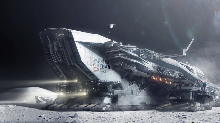 The Leviathan spaceship on the Moon