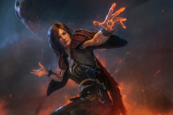 Fantasy art of a woman casting magic