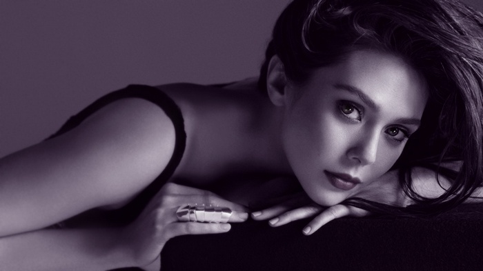 Elizabeth Olsen monochrome portrait