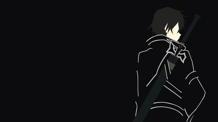 Kirigaya Kazuto from Sword Art Online, minimalist vector art