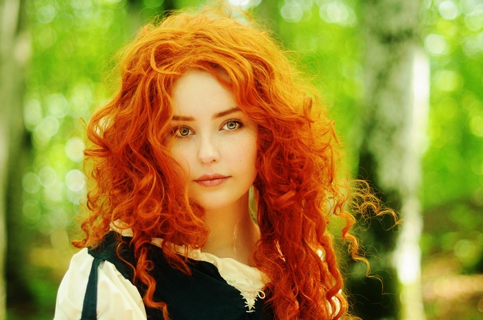 Merida from Brave with curly red hair