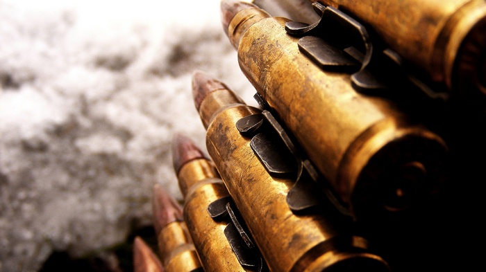 Close-up of ammunition belt